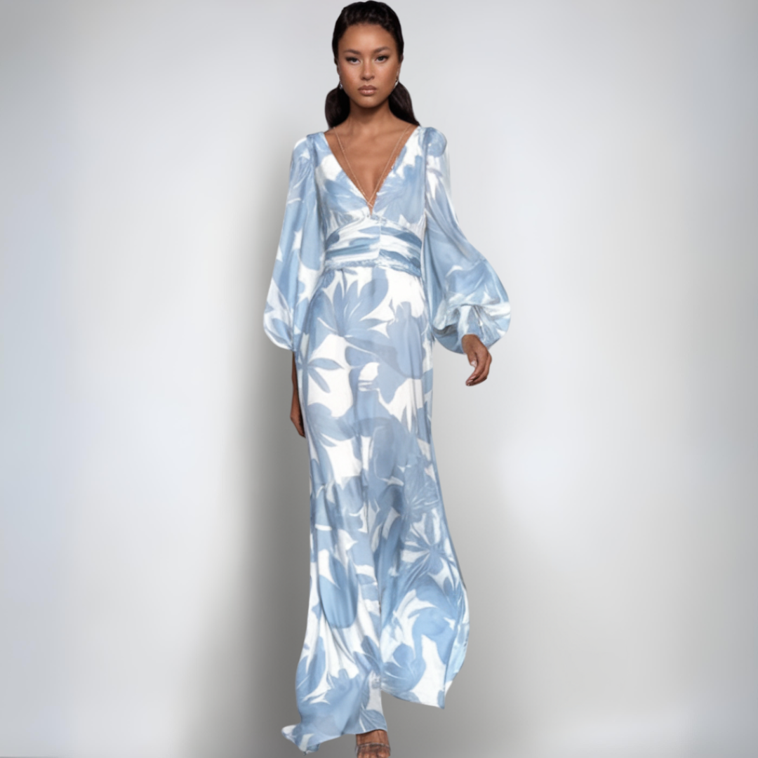 Alisa | Elegant Satin Dress with Flowers