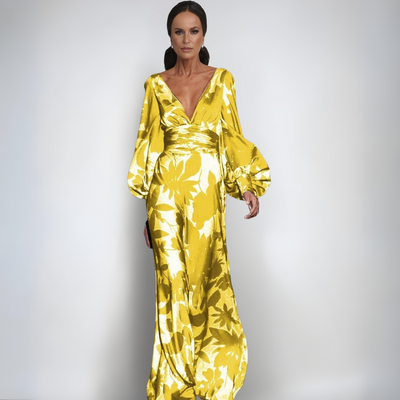 Alisa | Elegant Satin Dress with Flowers