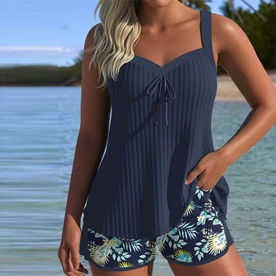 Jamilla | Striped Tankinis with Two-Piece Beach Bottoms