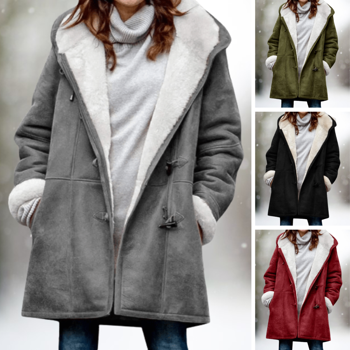 Daisy | Premium Suede Fleece Hooded Jacket
