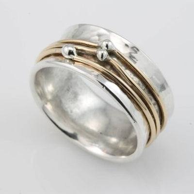 Perla | Silver Ring with Vintage Gold Finish