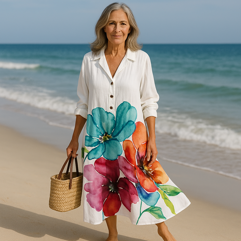 Sasha | Airy long dress with floral pattern