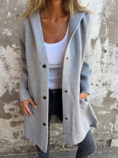 Leah | Casual Single Breasted Hooded Jacket
