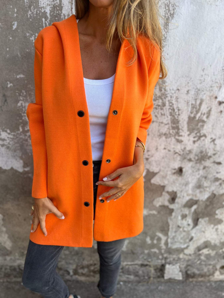 Leah | Casual Single Breasted Hooded Jacket