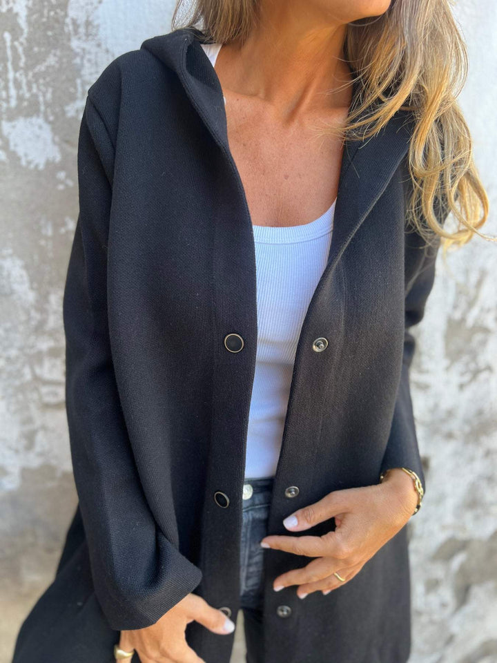 Leah | Casual Single Breasted Hooded Jacket