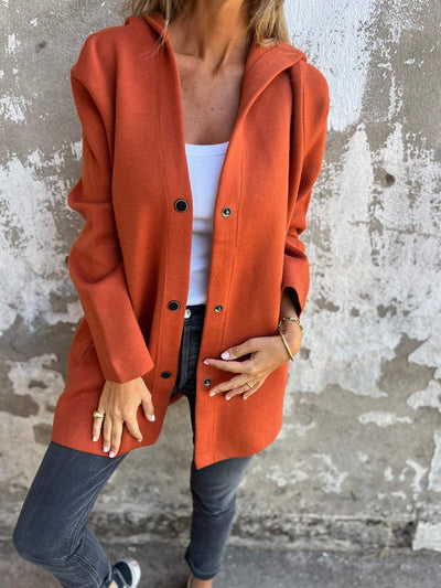 Leah | Casual Single Breasted Hooded Jacket