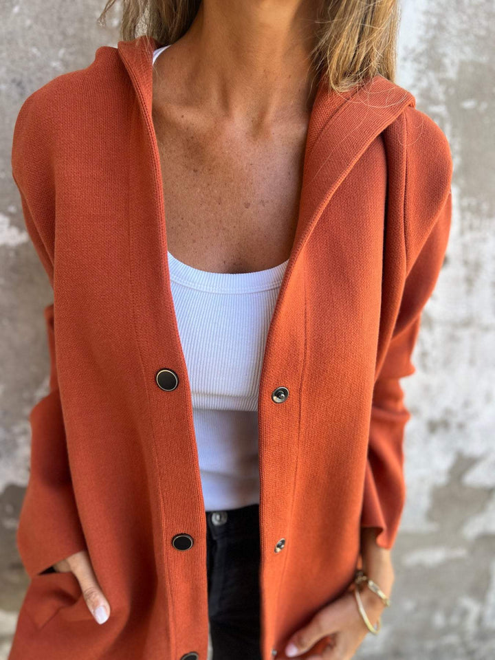 Leah | Casual Single Breasted Hooded Jacket