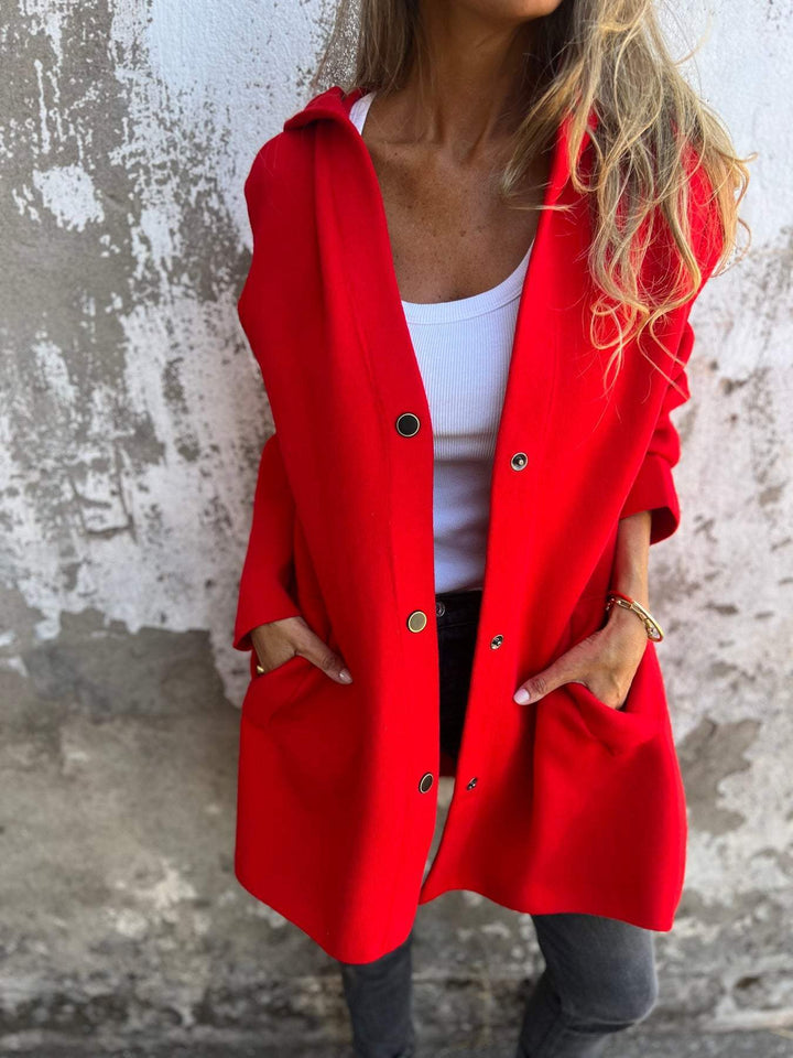 Leah | Casual Single Breasted Hooded Jacket