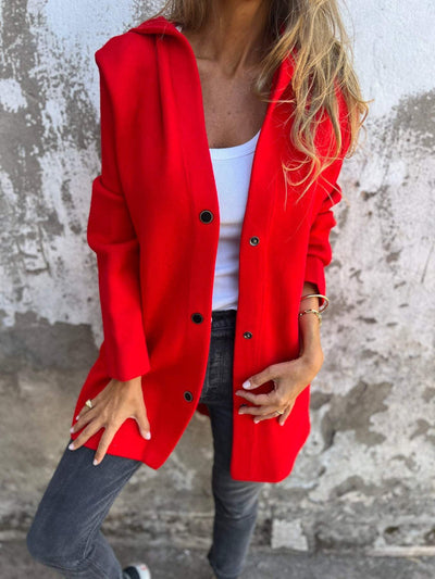 Leah | Casual Single Breasted Hooded Jacket
