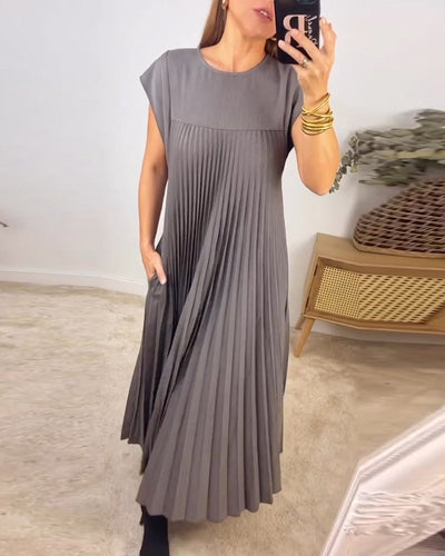 Amelia | Pleated Sleeveless Dress