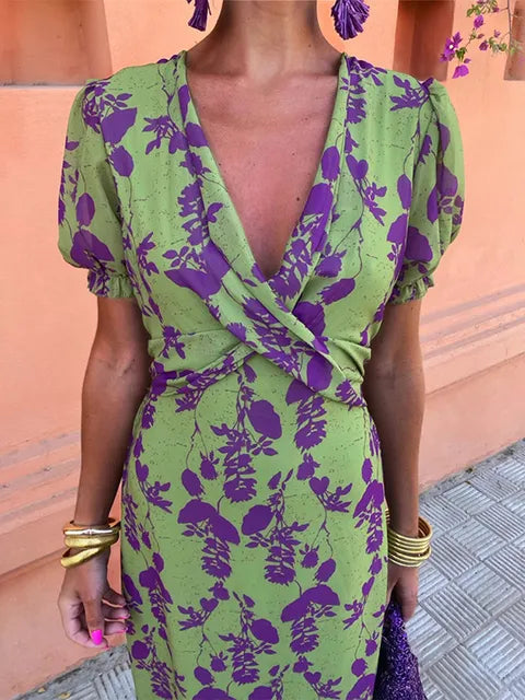 Raven | Elegant Printed Dress