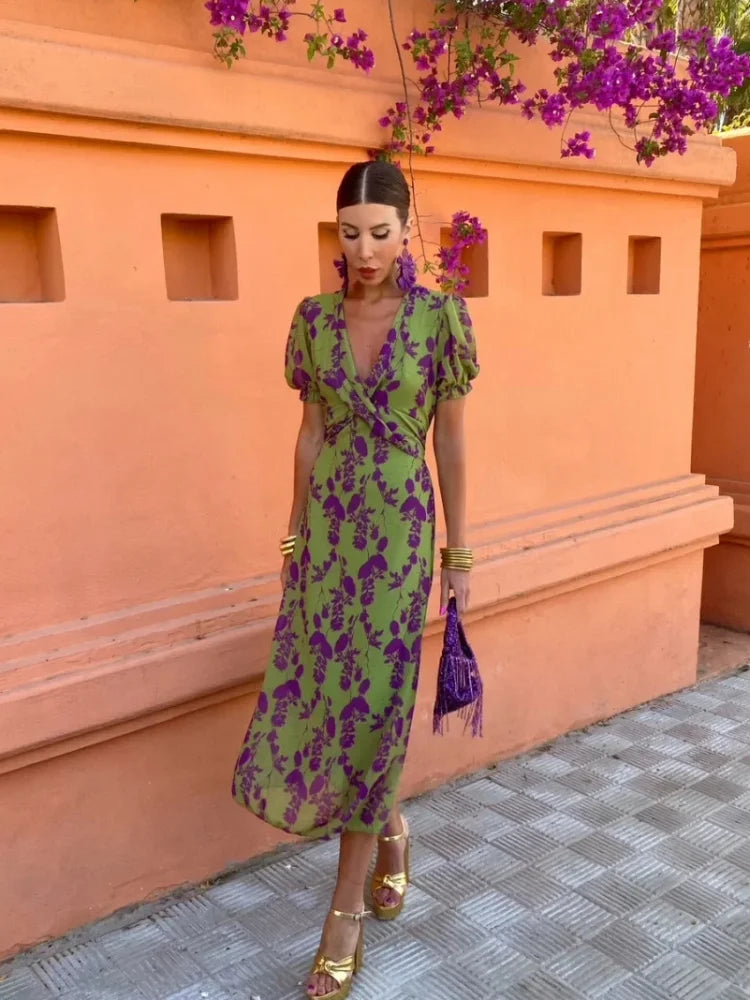 Raven | Elegant Printed Dress
