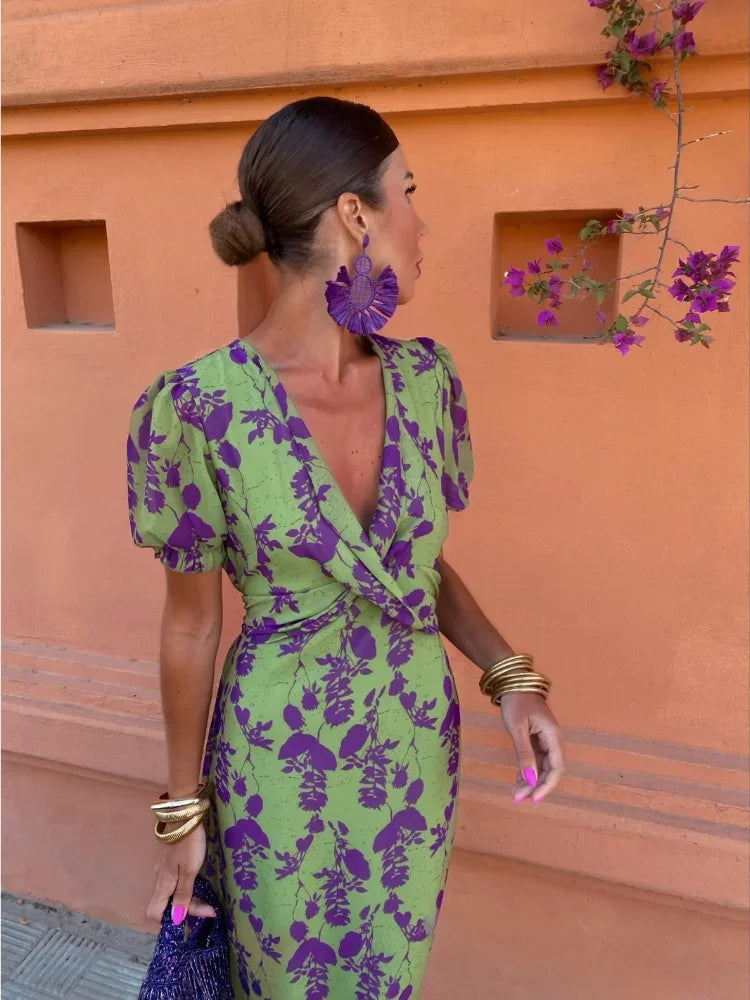 Raven | Elegant Printed Dress