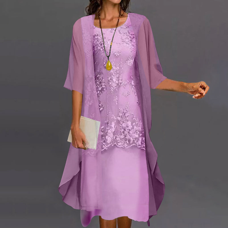 Glenda | Elegant Chiffon Midi Dress