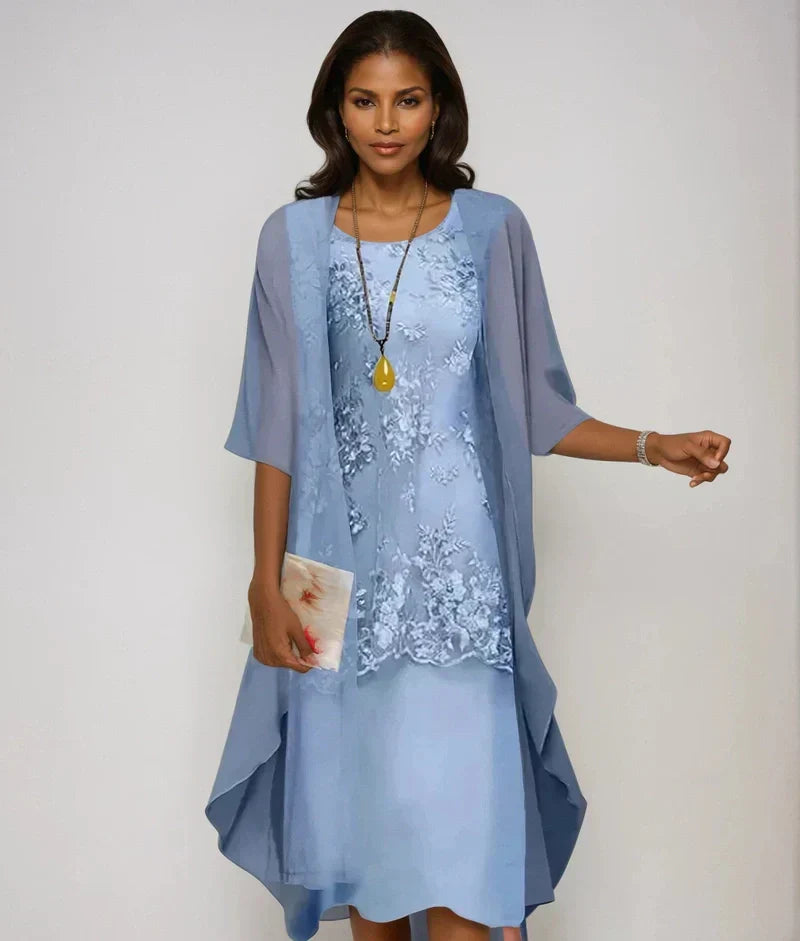 Glenda | Elegant Chiffon Midi Dress