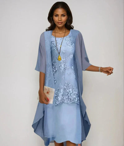 Glenda | Elegant Chiffon Midi Dress