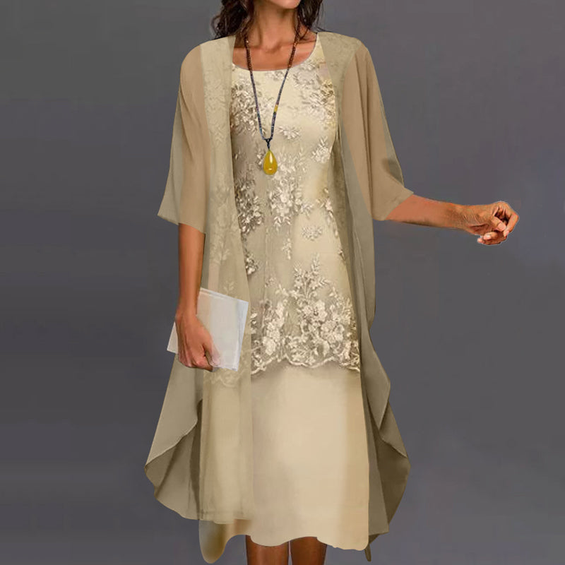 Glenda | Elegant Chiffon Midi Dress