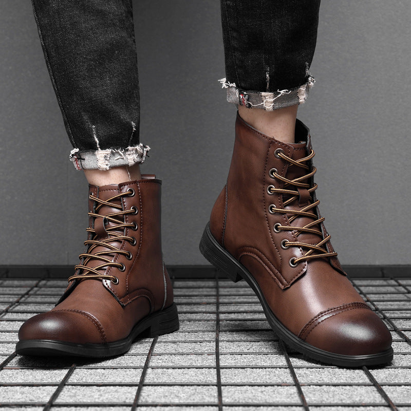 Terrence | Faux Leather Ankle Boots