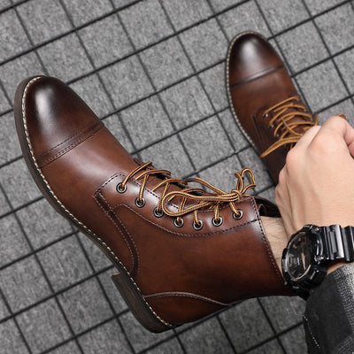 Terrence | Faux Leather Ankle Boots