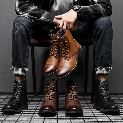 Terrence | Faux Leather Ankle Boots