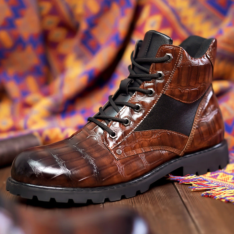 Clive | Crocodile Leather Boots