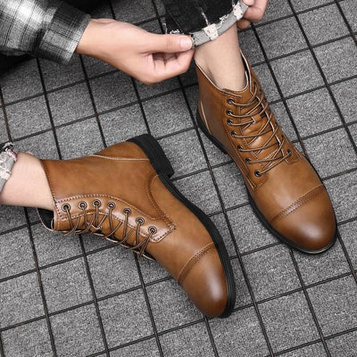 Terrence | Faux Leather Ankle Boots