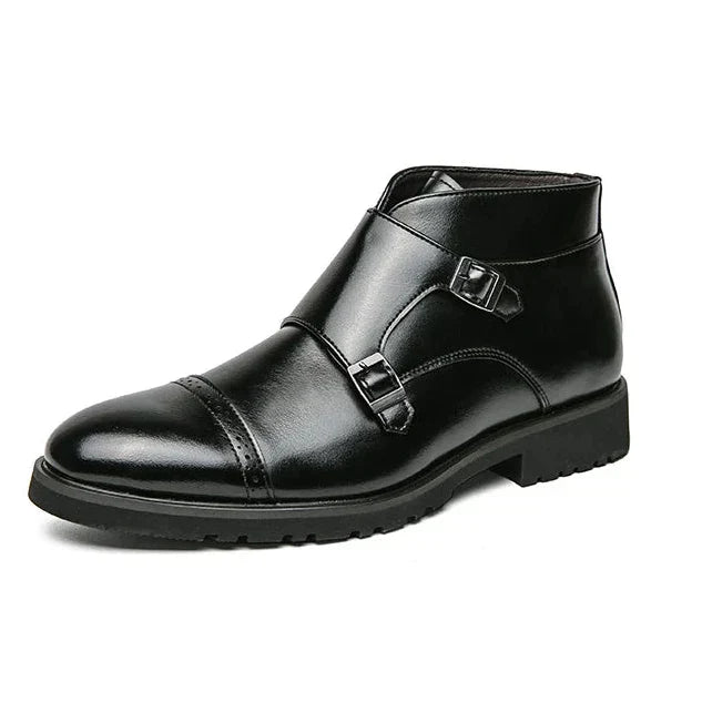Roman | Double Buckle Boots in Synthetic Leather