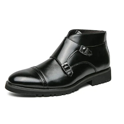 Roman | Double Buckle Boots in Synthetic Leather