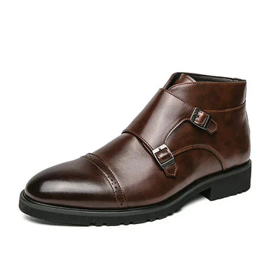 Roman | Double Buckle Boots in Synthetic Leather