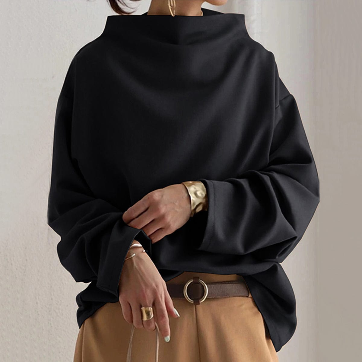 Audrey | High-Neck Soft Knit Top