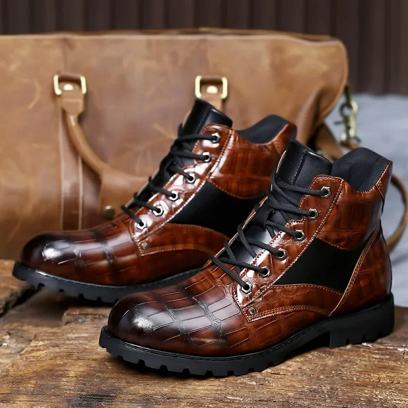 Clive | Crocodile Leather Boots