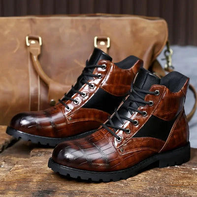 Clive | Crocodile Leather Boots
