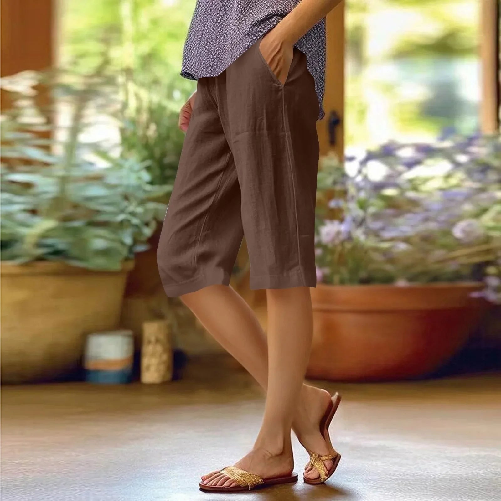 Angel | High Waist Solid Color Casual Pants