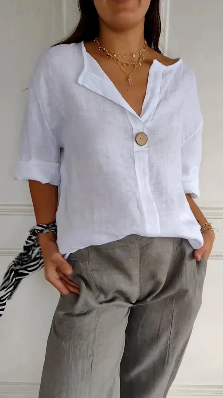 Beata | Long Sleeve Button-Up Blouse