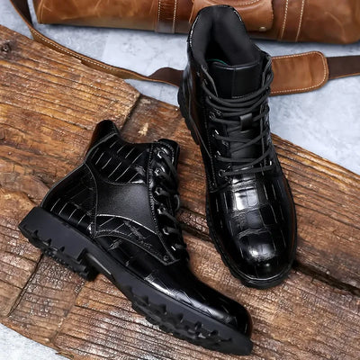 Clive | Crocodile Leather Boots