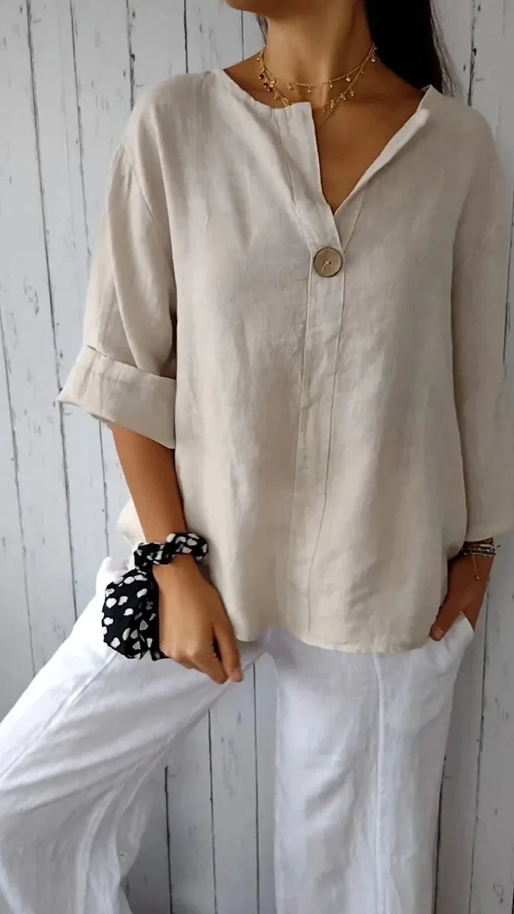 Beata | Long Sleeve Button-Up Blouse