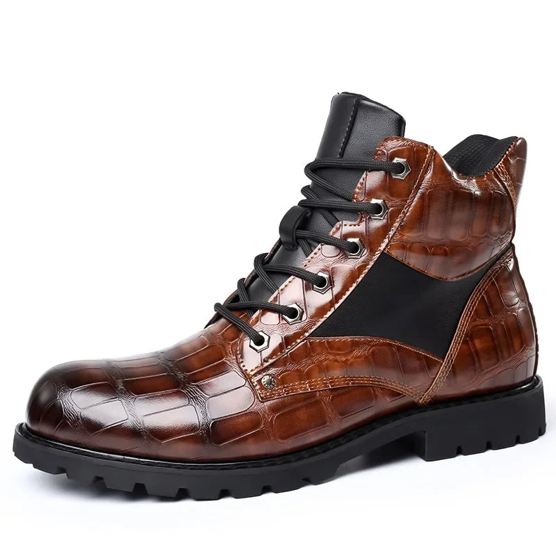 Clive | Crocodile Leather Boots