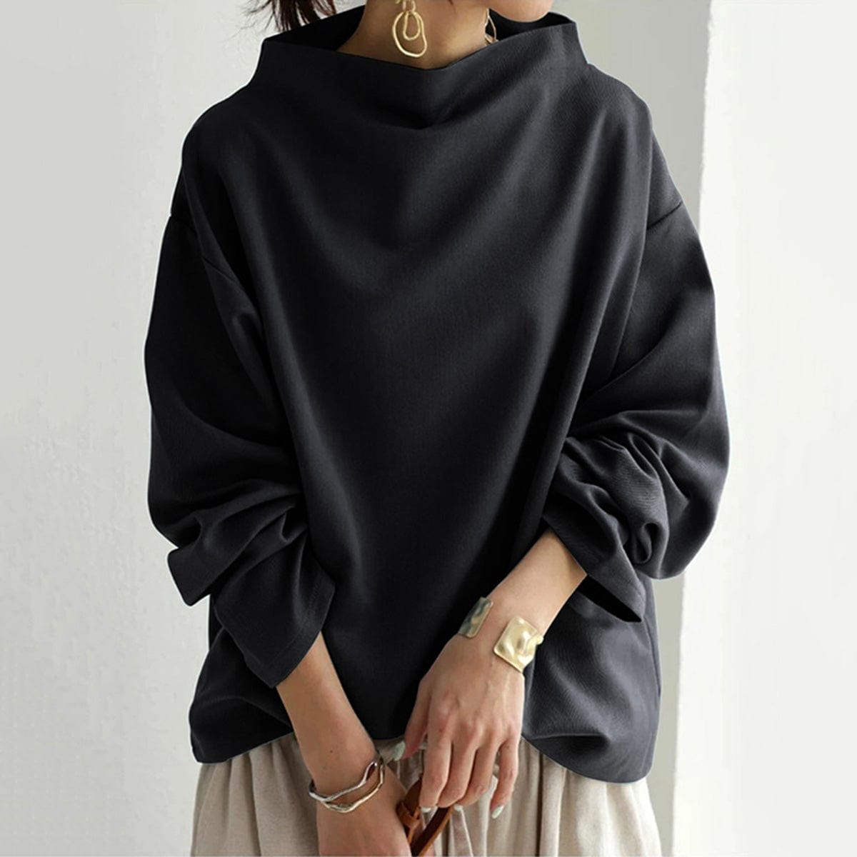 Audrey | High-Neck Soft Knit Top