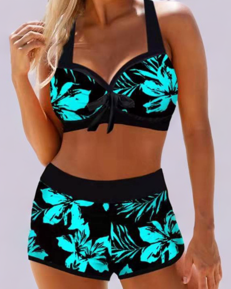 Jessica | High Waist Swimsuit with Floral Pattern