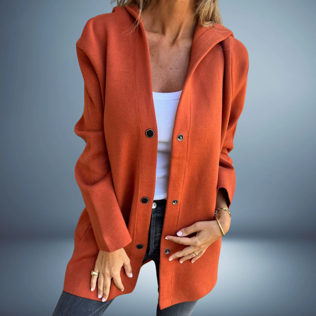 Jasmine | Single-Breasted Casual Hooded Jacket