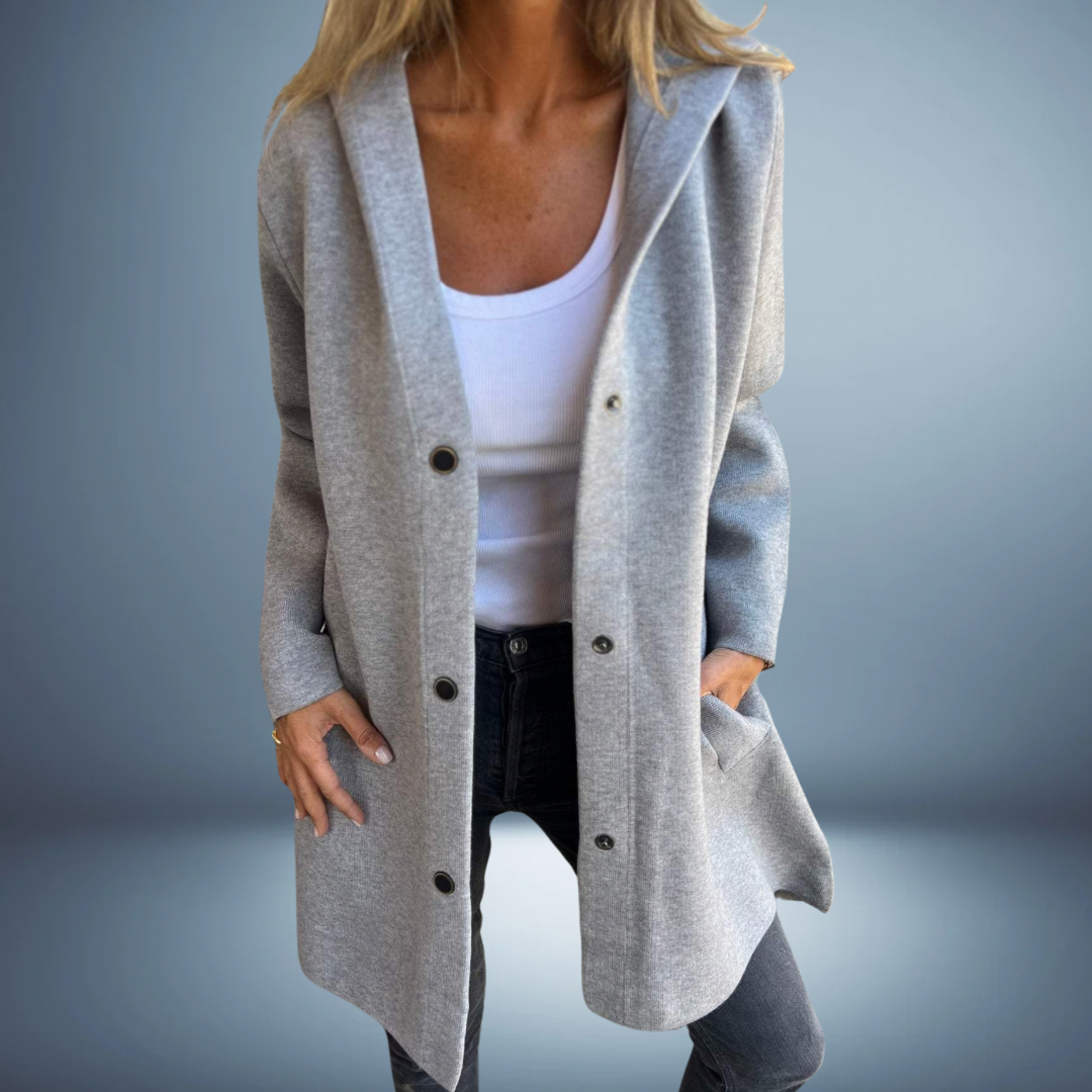 Jasmine | Single-Breasted Casual Hooded Jacket