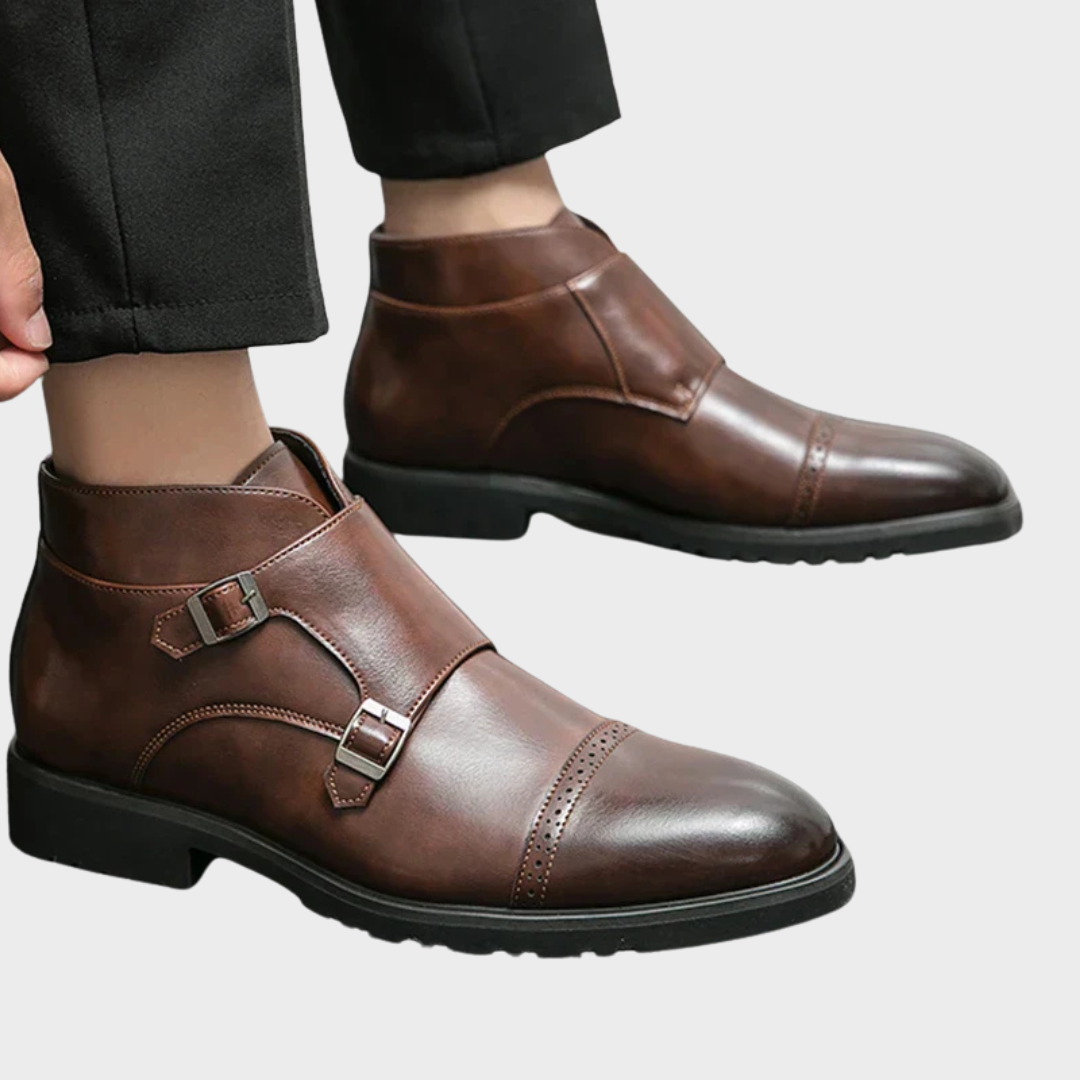 Roman | Double Buckle Boots in Synthetic Leather