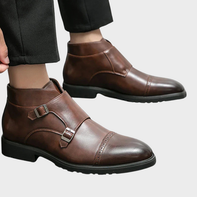 Roman | Double Buckle Boots in Synthetic Leather