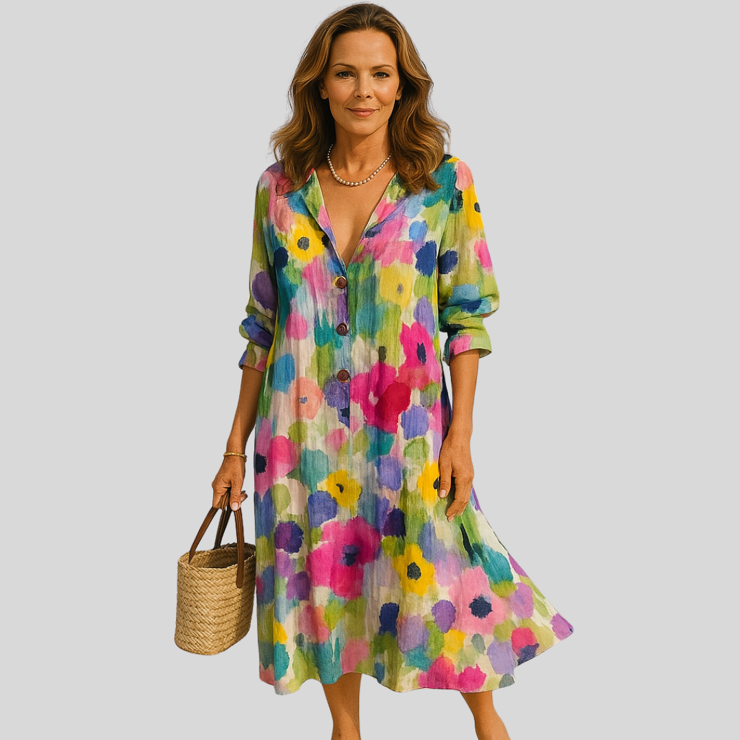Sasha | Airy long dress with floral pattern