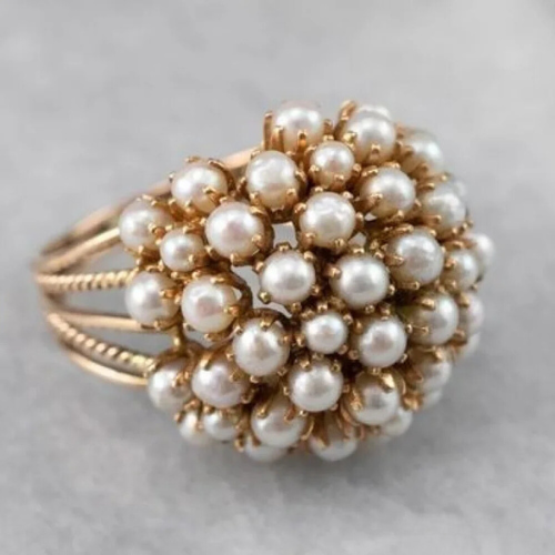 Camille | Ring with Embedded Pearls