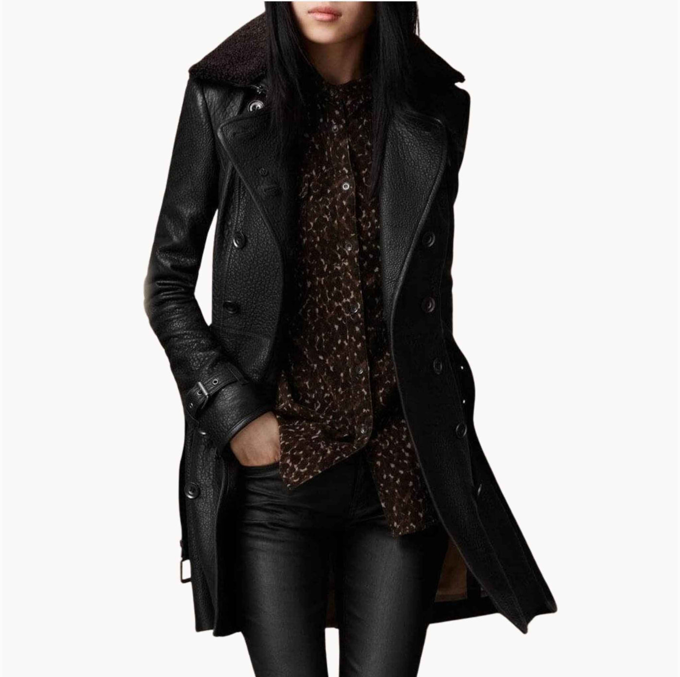 Jolanda | Leather Trench Coat
