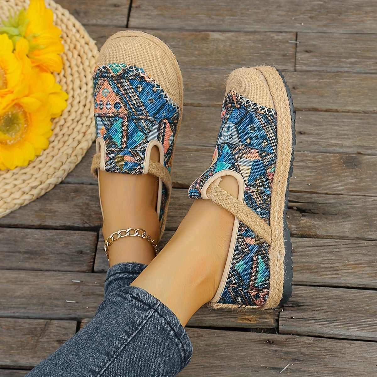 Norma | Tribal Print Slip-on Flats