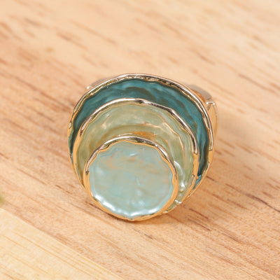 Therese | Boho Enamel Ring with Three Layers