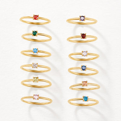 Kate | Gold Rings with Birthstone