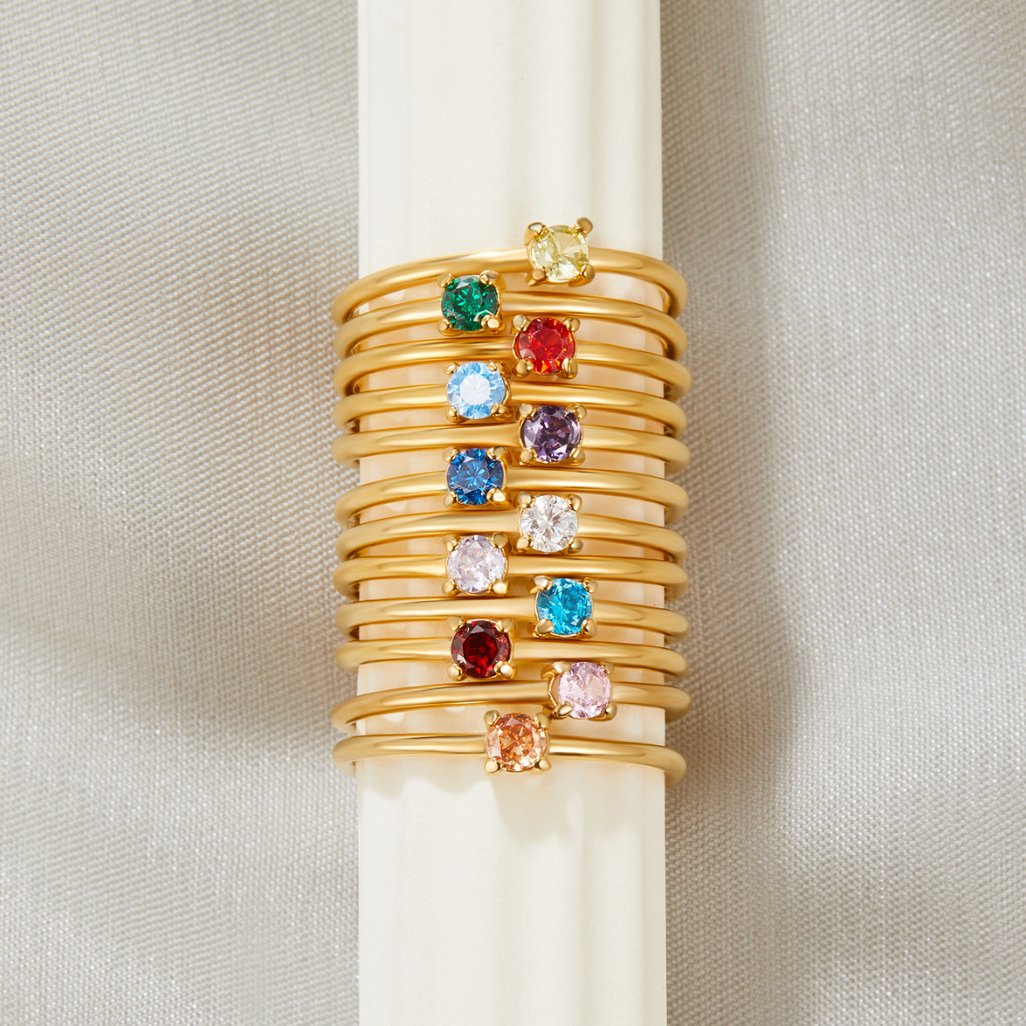 Kate | Gold Rings with Birthstone